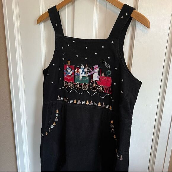 Christopher & Banks Vintage Black Winter Overall Dress 8 - Picture 5 of 6